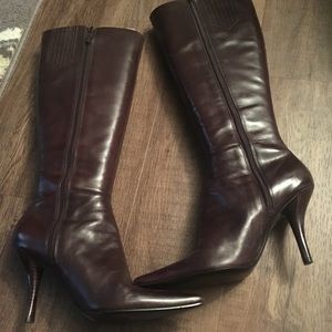 Nine West. Cherry brown. Knee boots.4 inch